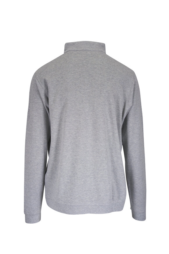 Peter Millar Crown Comfort Light Gray Quarter Zip Pullover - view 3