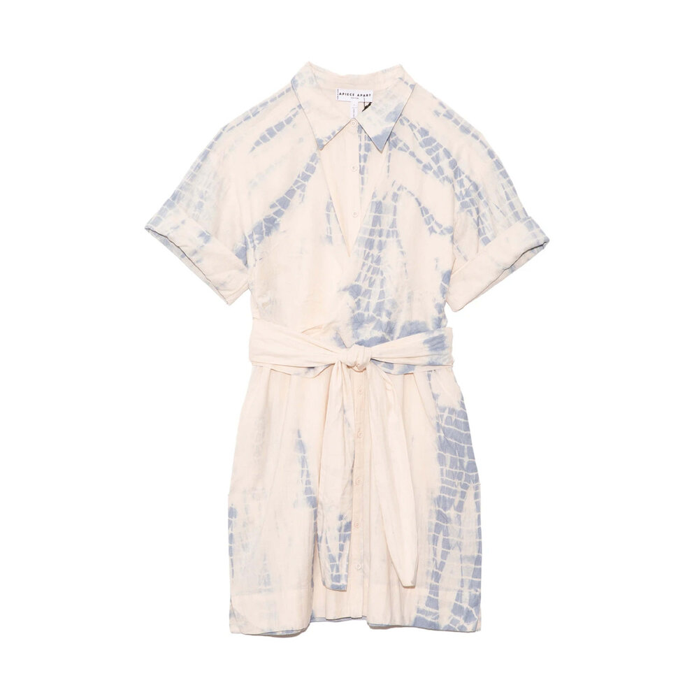 Apiece Apart - Shibori Nicoya Mini Wrap Shirt Dress