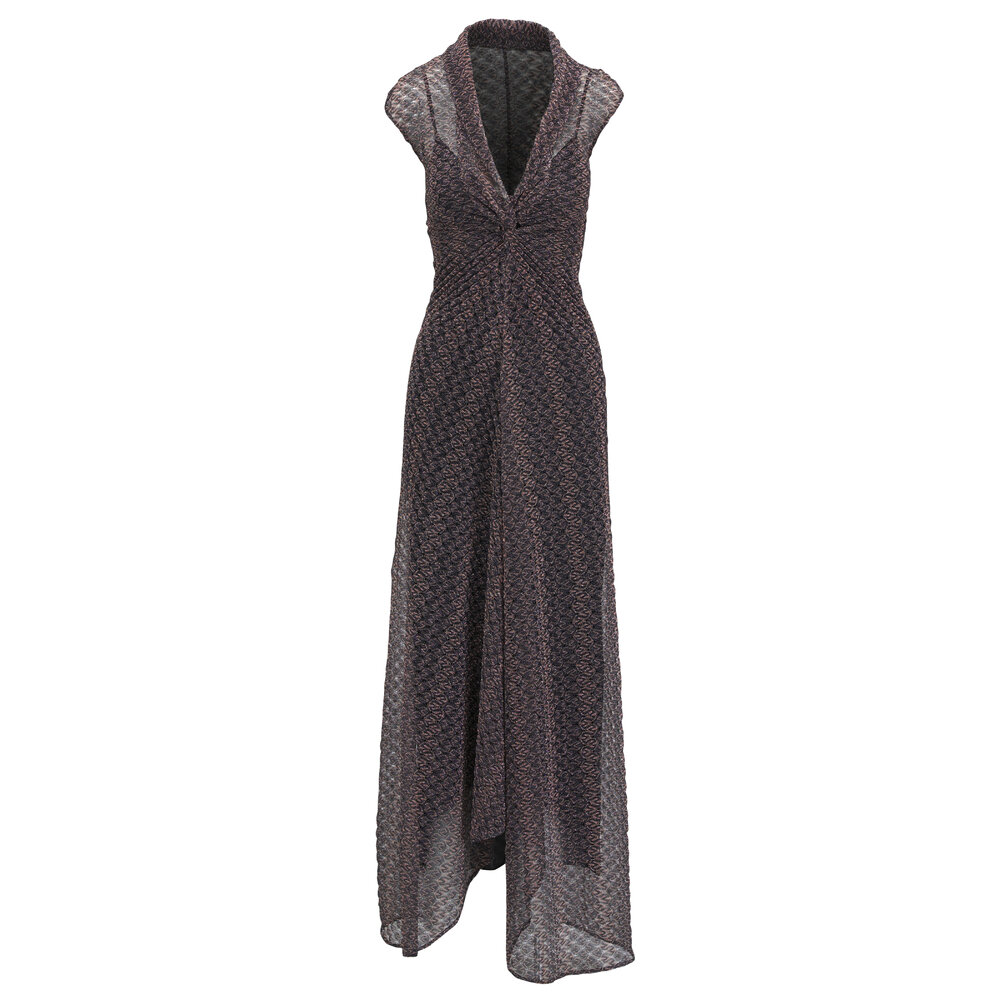 Missoni - Black & Bronze Lace Lamé Maxi Dress | Mitchell Stores