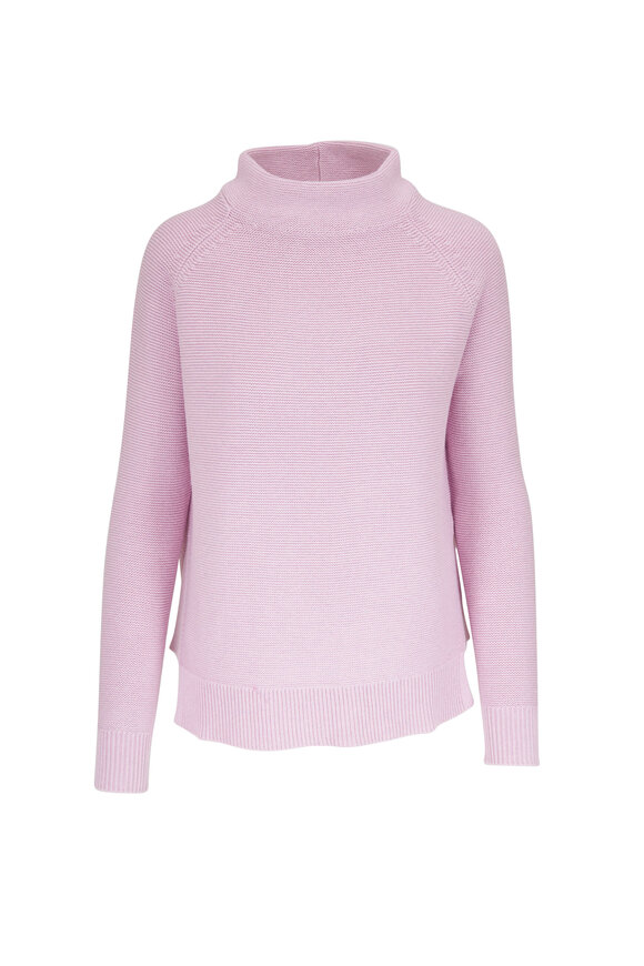 Kinross - Orchid Cotton Funnel Neck Sweater