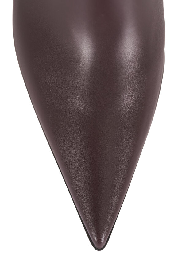 Gianvito Rossi Keina Burgundy Leather Side Zip Bootie, 55mm - view 4