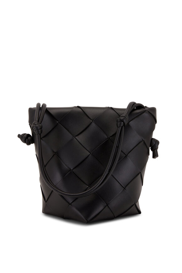 Bottega Veneta - Black Woven Leather Bucket Bag