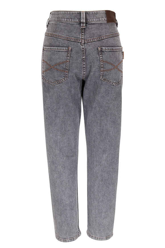 Brunello Cucinelli - Gray Washed Four Button Denim Pant 