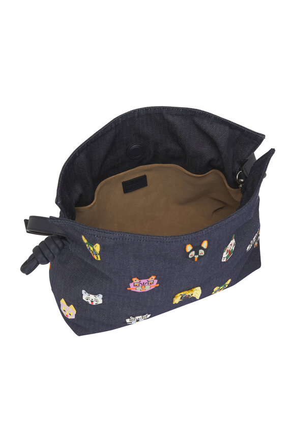 Loewe Medium Flamenco Futurist Cats Denim Clutch - view 5