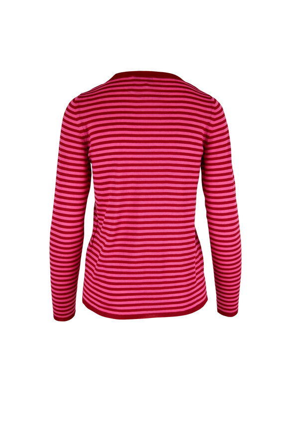 Max Mara - Zona Fuchsia Striped Crewneck Shirt