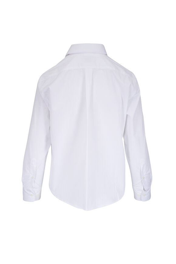 Dries Van Noten Boxy Mini White Cotton Poplin Shirt - view 3
