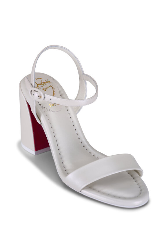 Christian Louboutin Jane Bianco Nappa Leather Sandal, 85mm - view 1