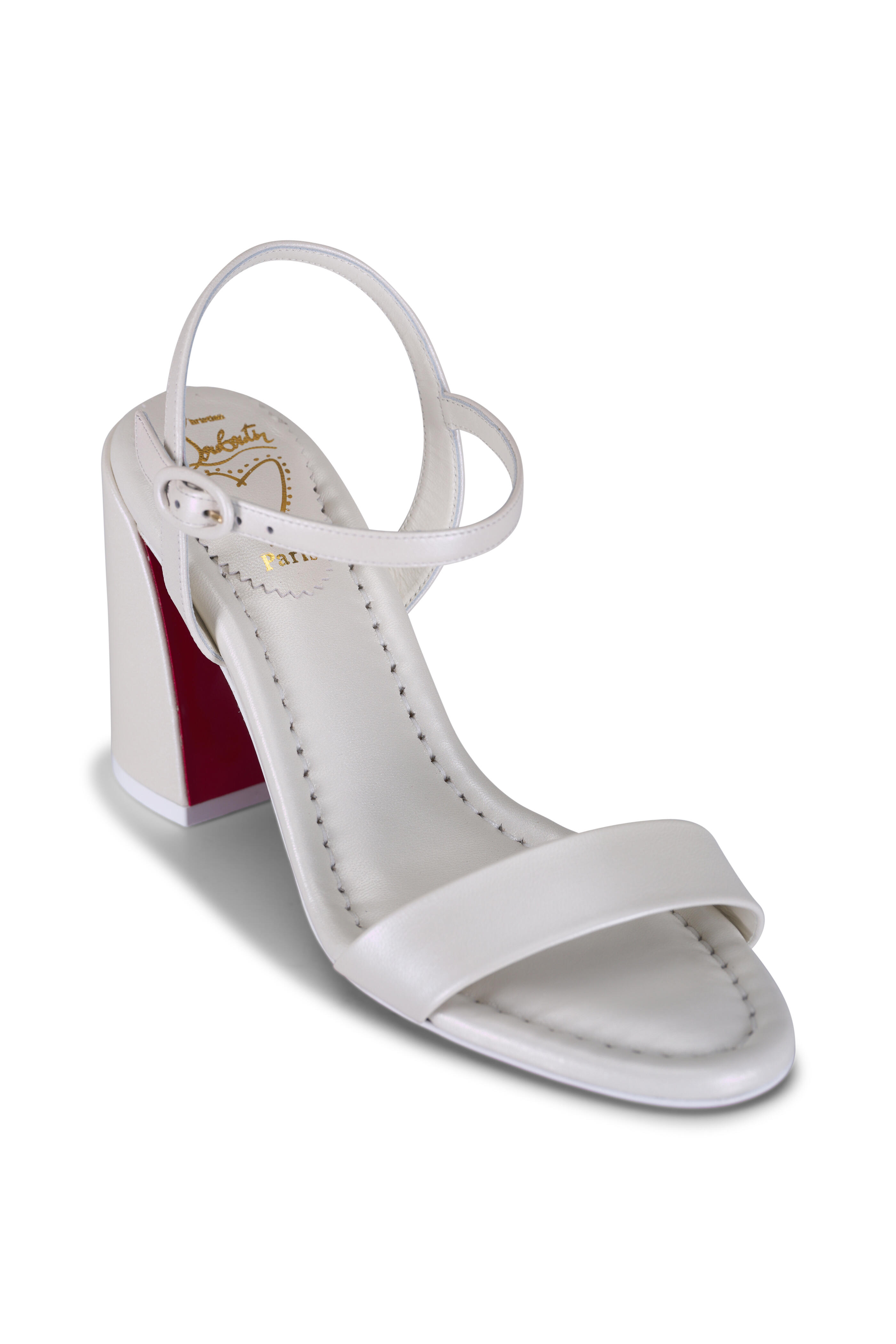 Christian Louboutin - Jane Bianco Nappa Leather Sandal, 85mm - view 1