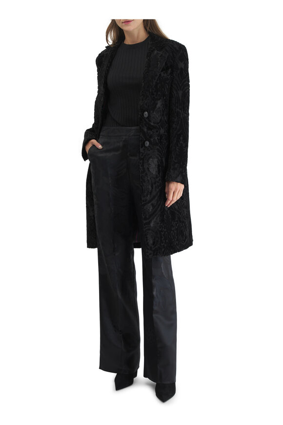 Etro - Black Velvet Jacquard Topper 