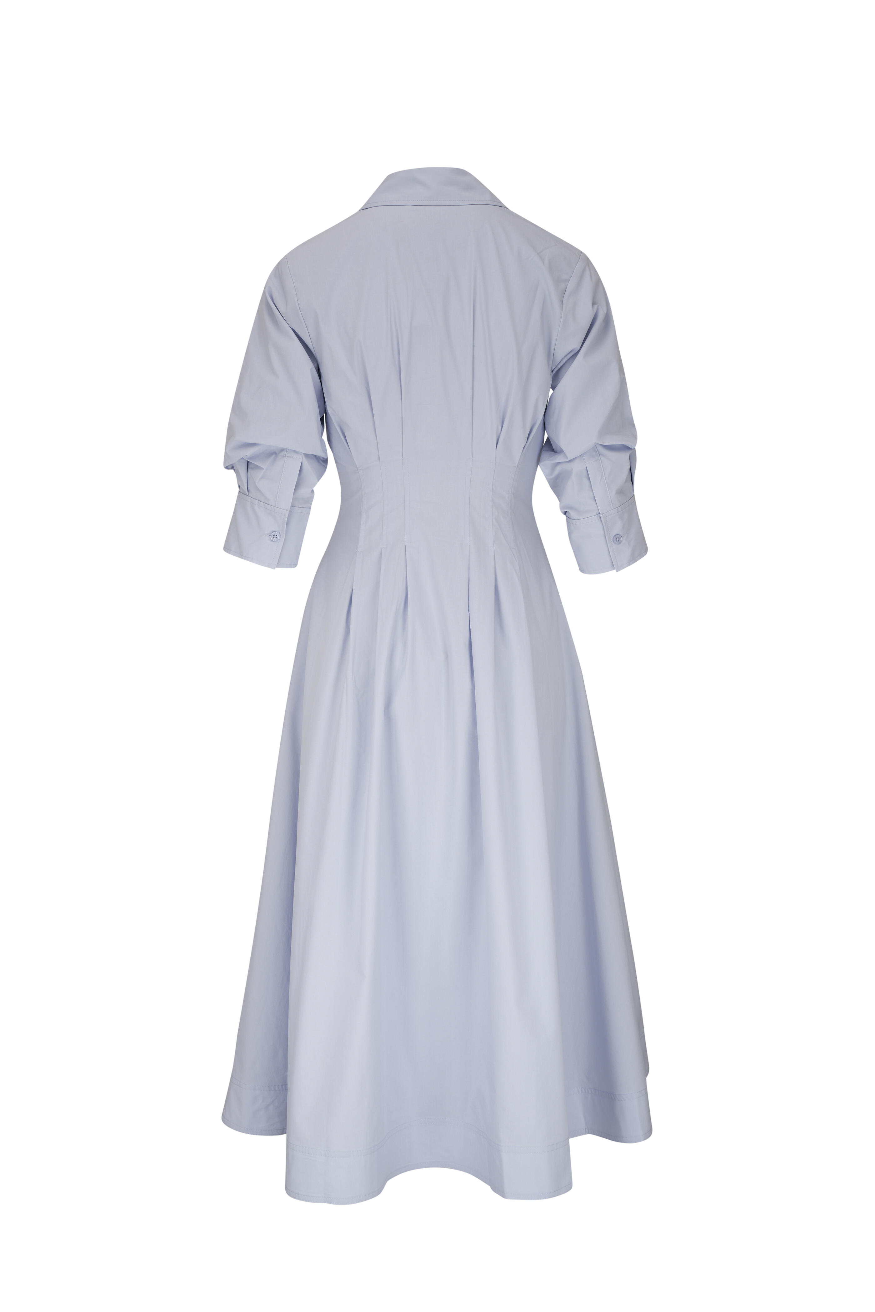 Jonathan Simkhai - Jazz Blue Haze Pintuck Cotton Midi Shirtdress