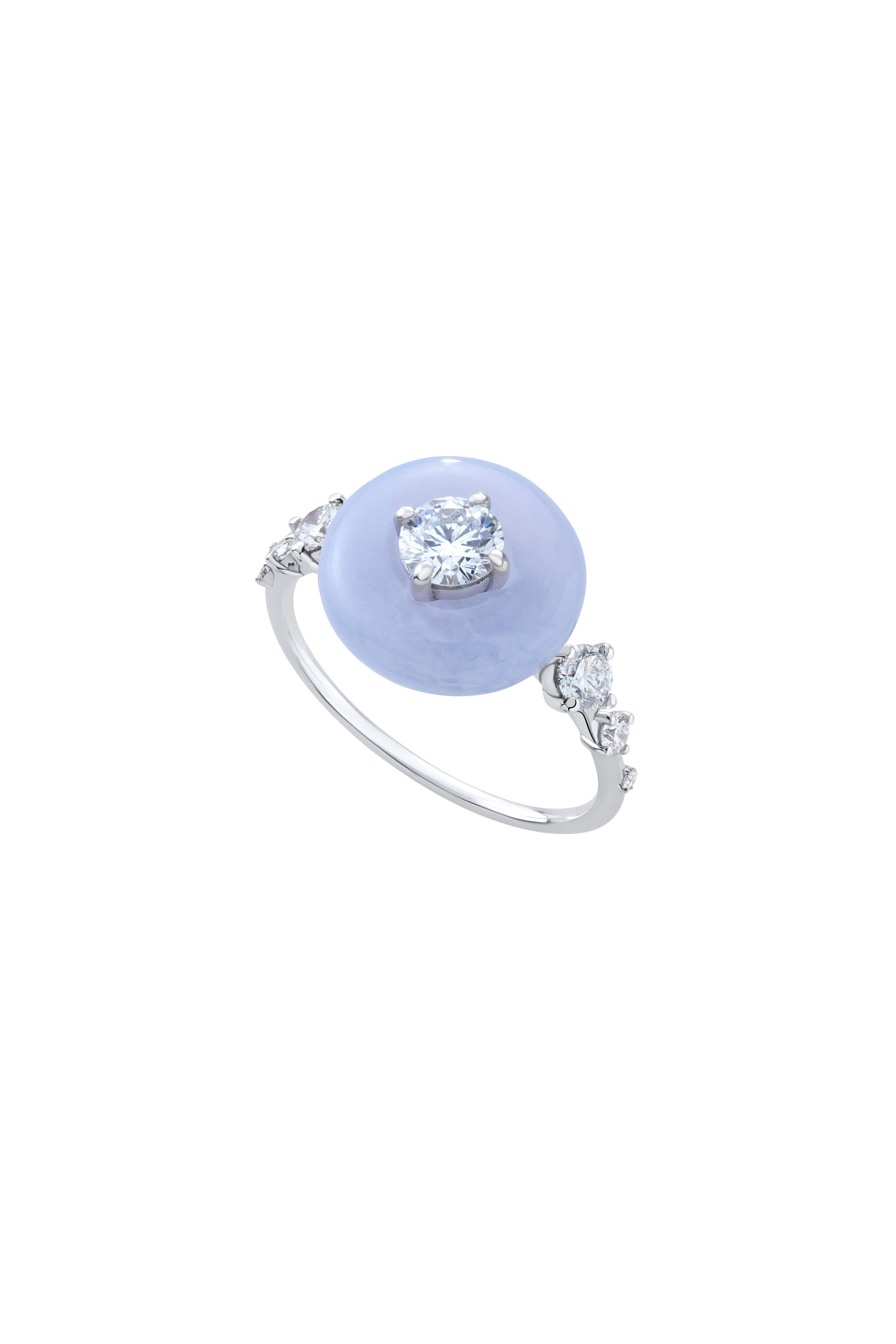 Fernando Jorge - 18K White Gold Diamond & Chalcedony Orbit Ring