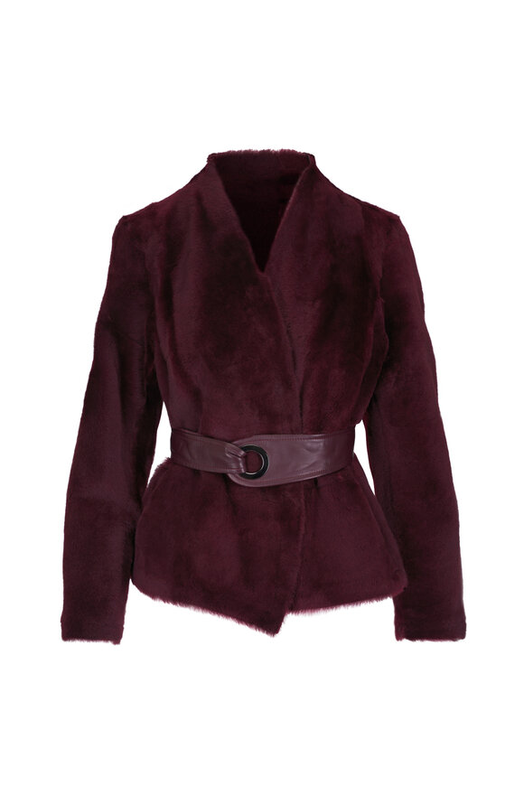 KZ_K Studio Kuji Deep Maroon Reversible Shearling Jacket