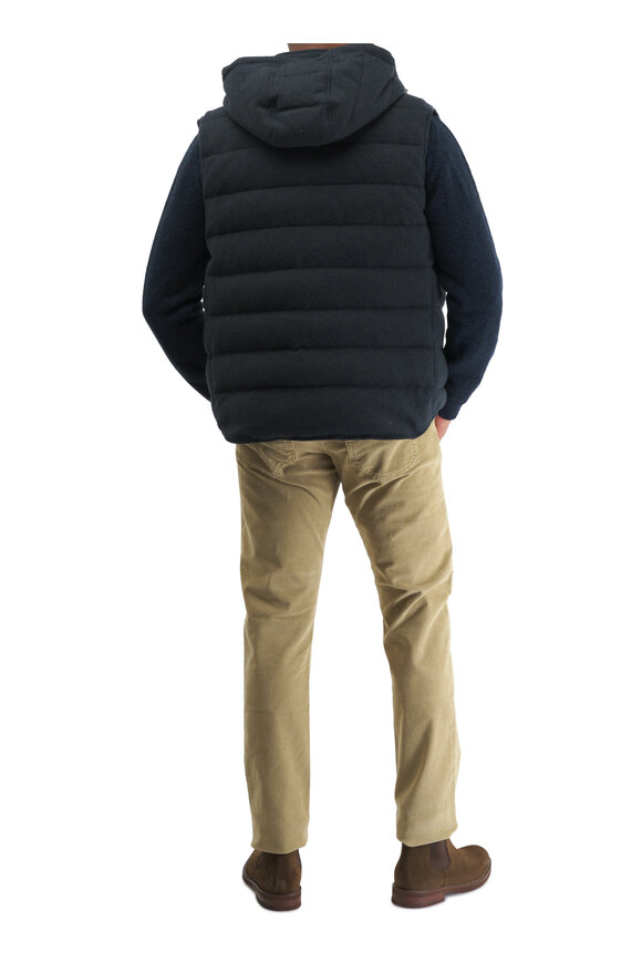 Maurizio Baldassari - Green Quilted Down Hooded Vest 