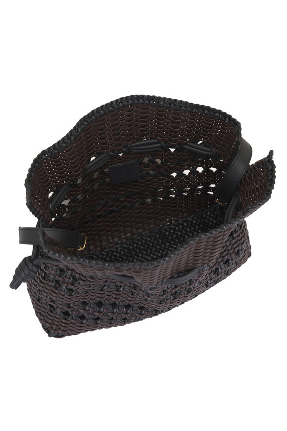 Loewe Medium Flamenco Black & Brown Woven Leather Clutch - view 5