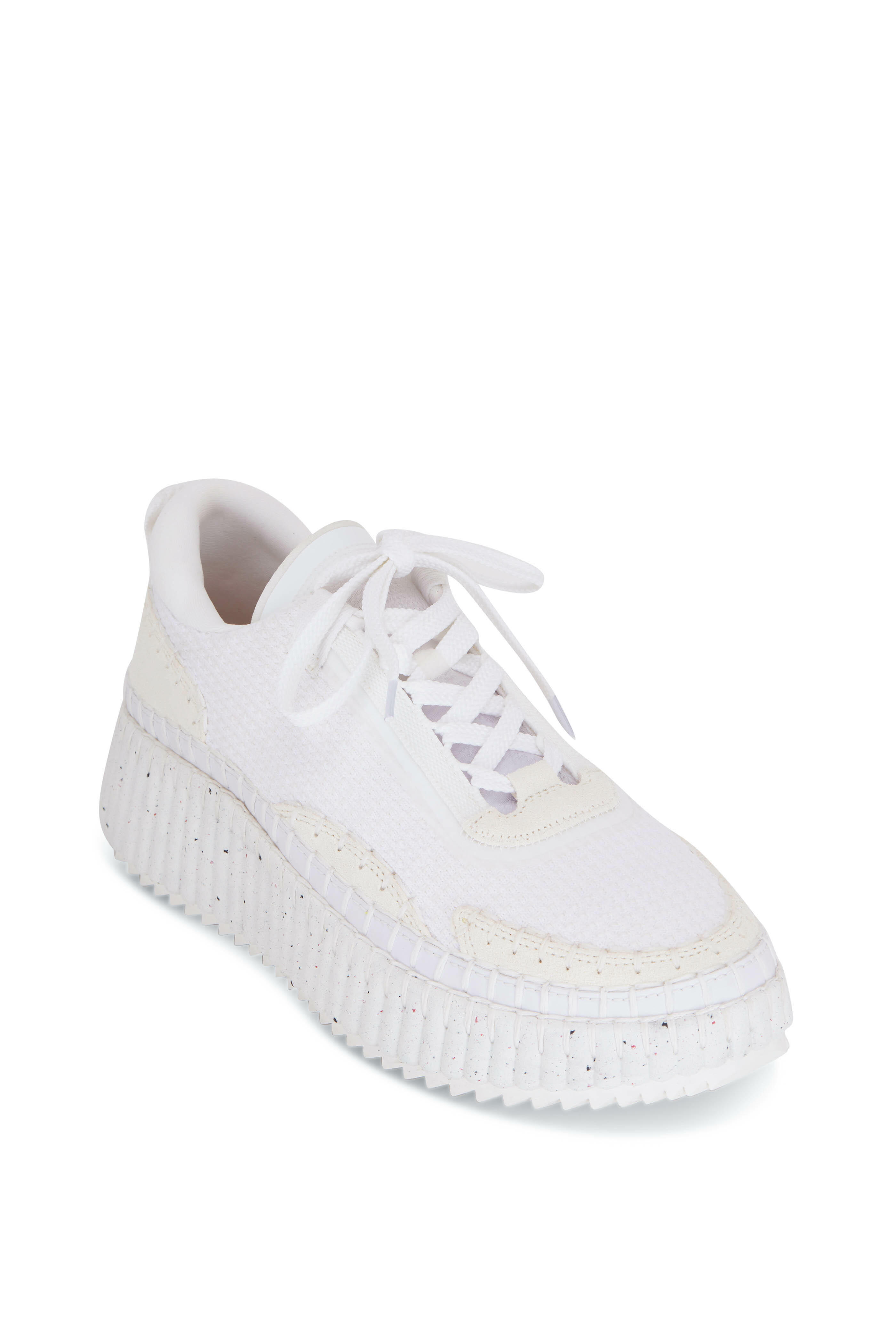 Chloé - Nama White Mesh Platform Sneaker | Mitchell Stores