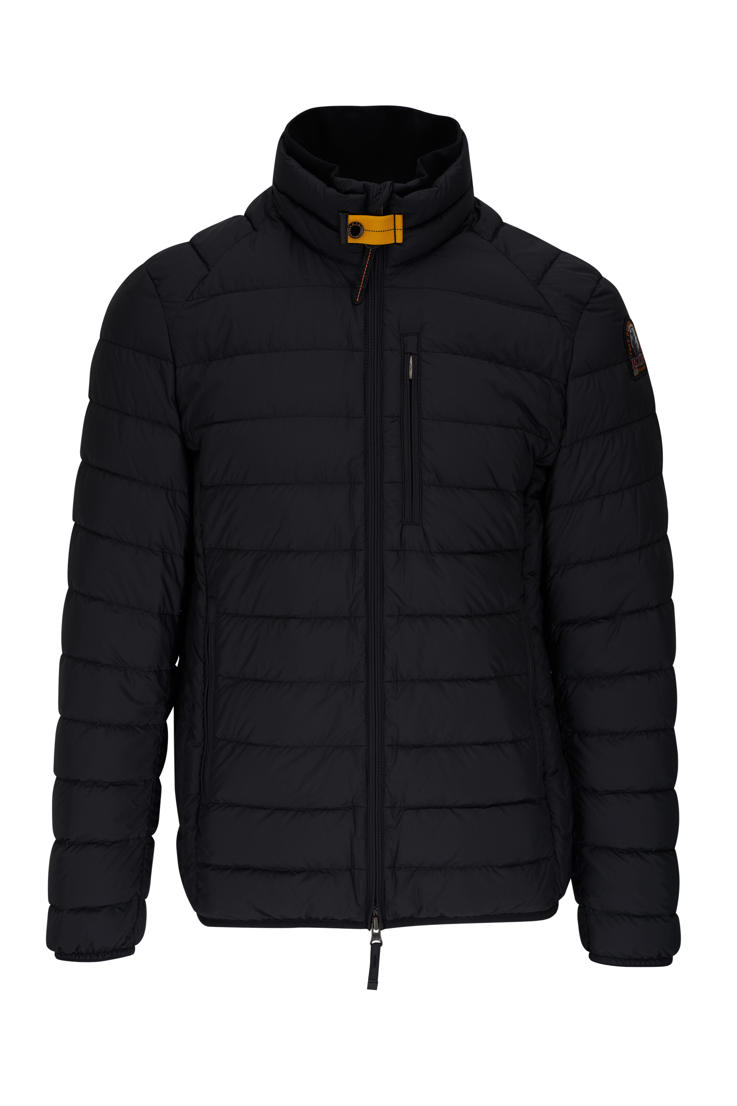 Black Logo-patch packable quilted down jacket