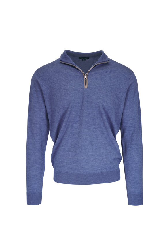Peter Millar Excursionist Flex Storm Blue Quarter Zip Pullover