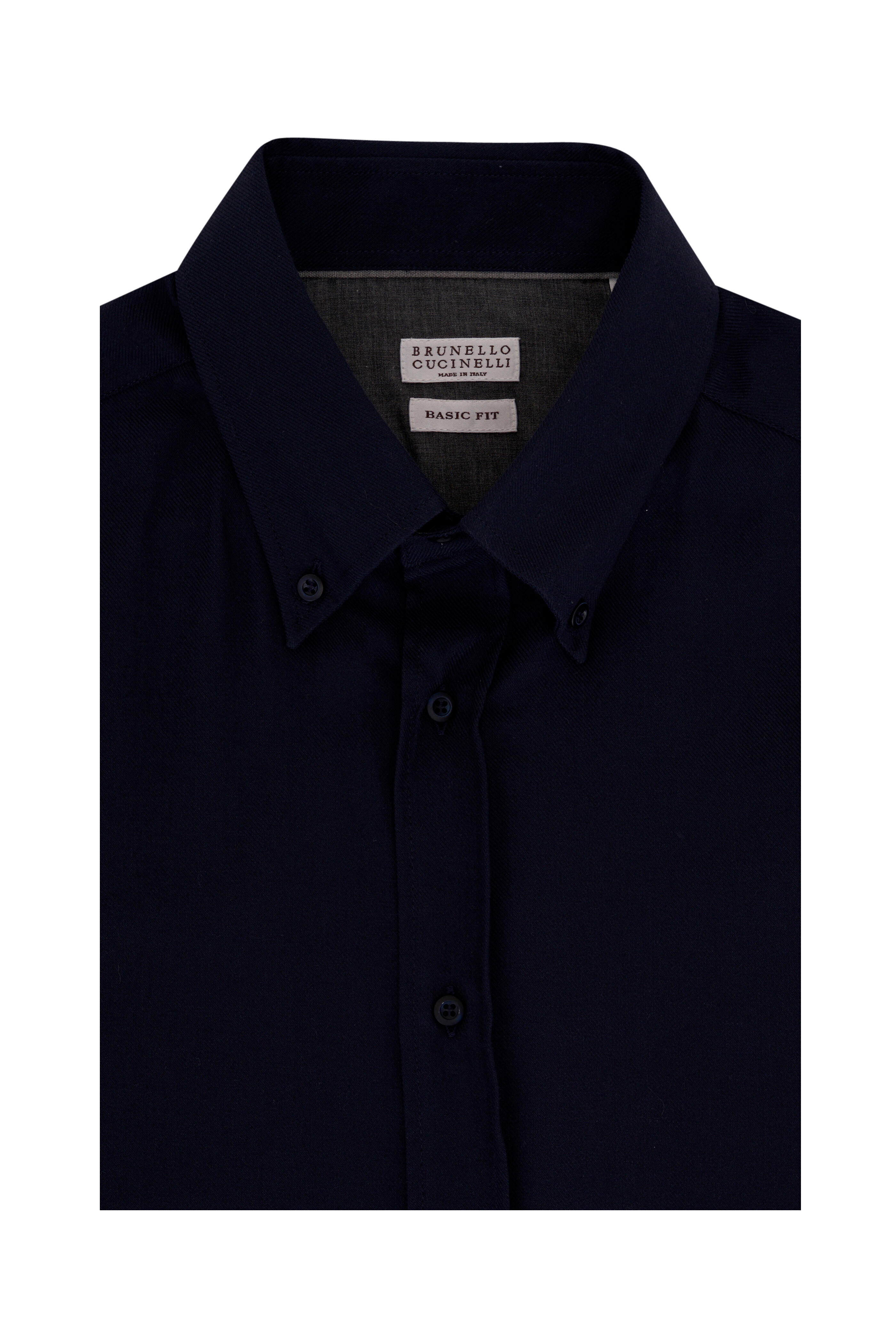 Brunello Cucinelli - Navy Cotton & Cashmere Knit Sport Shirt