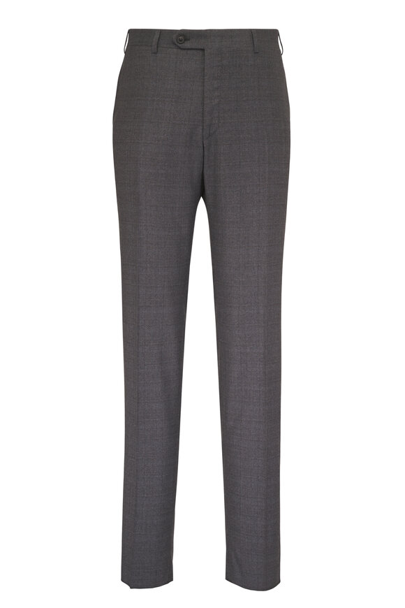 Canali Gray Tonal Windowpane Wool Suit - view 4