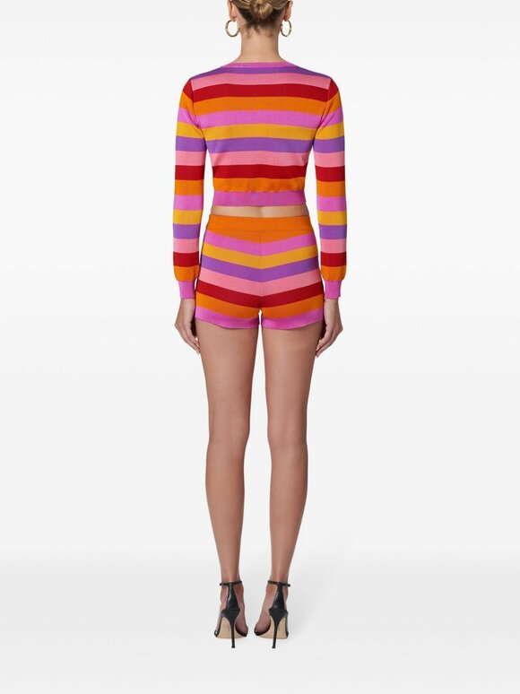 Carolina Herrera - Multicolor Stripe Cropped Cardigan