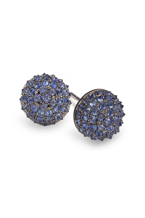 Nam Cho Blue Sapphire Ball Stud Earrings - view 1