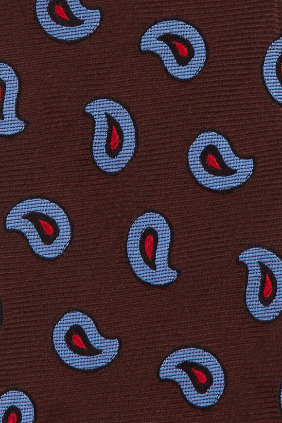 Kiton Brown Paisley Silk Necktie - view 2