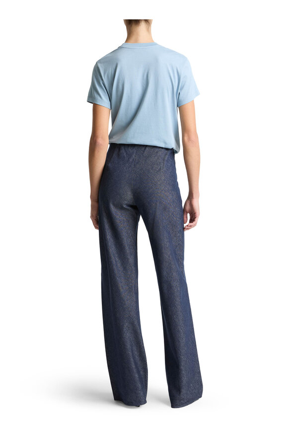 Vince Colette Indigo Chambray Cotton & Linen Bias Pant - view 3