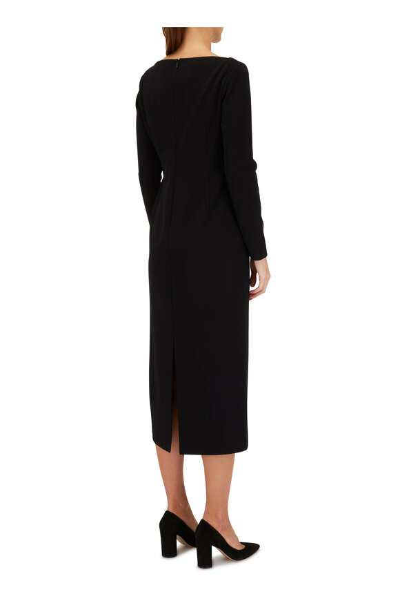 Lafayette 148 New York - Black Slim Portrait Neck Dress