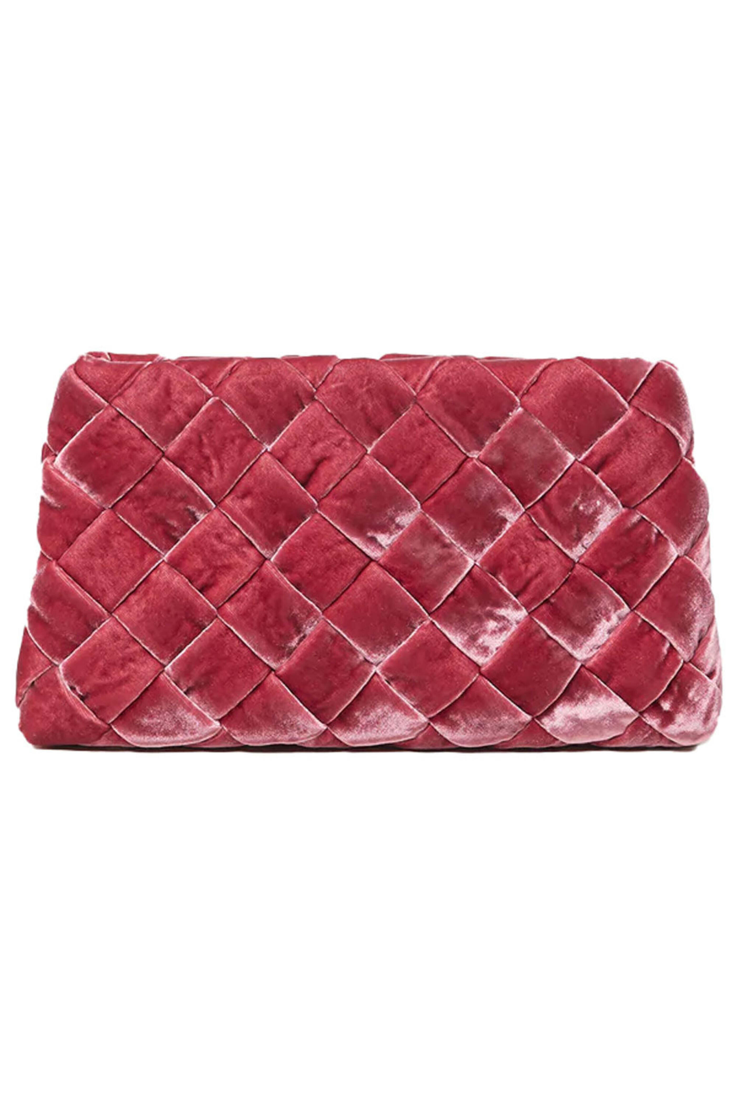 Loeffler Randal - Aviva Woven Puff Clutch in Tea Rose