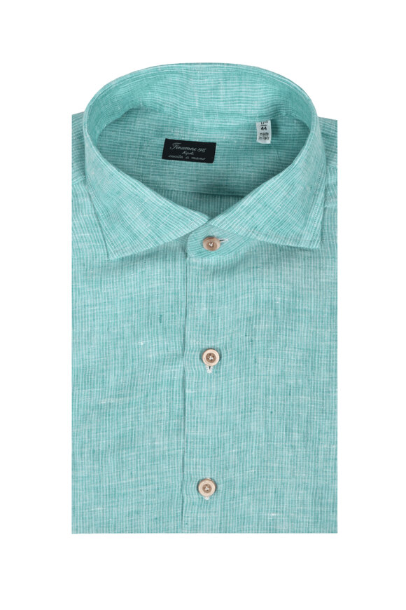 Finamore Aqua Micro Stripe Sportshirt