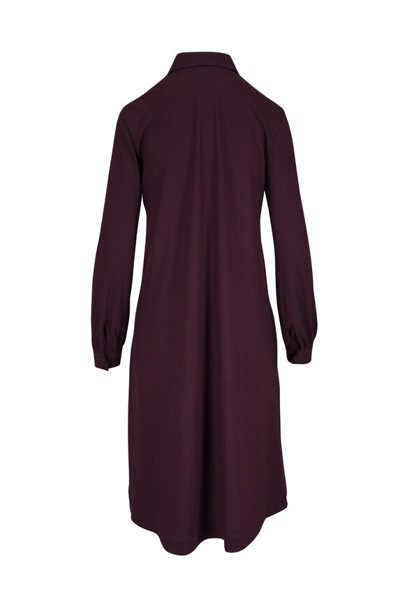 Odeeh Burgundy Wool Collared Dress - view 2