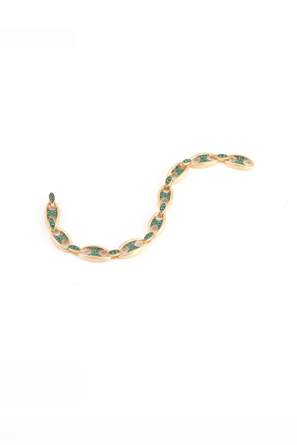 Sylva & Cie Emerald Oval Link Bracelet