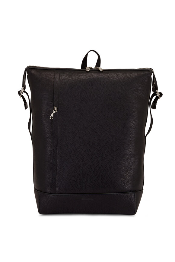 Shinola Canfield Black Grained Leather Backpack 