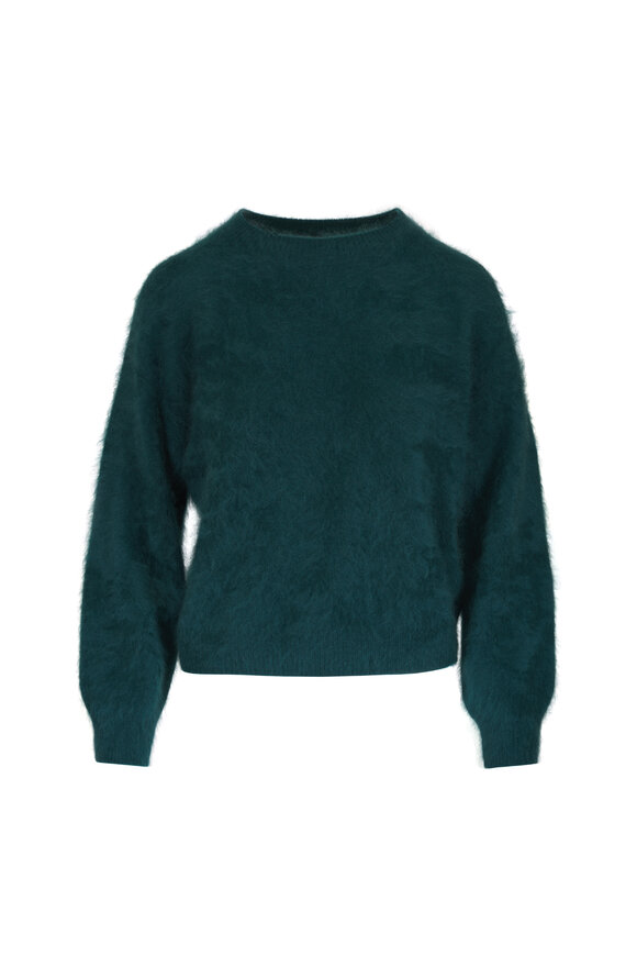Akris Forest Green Cashmere Textured Sweater - view 1