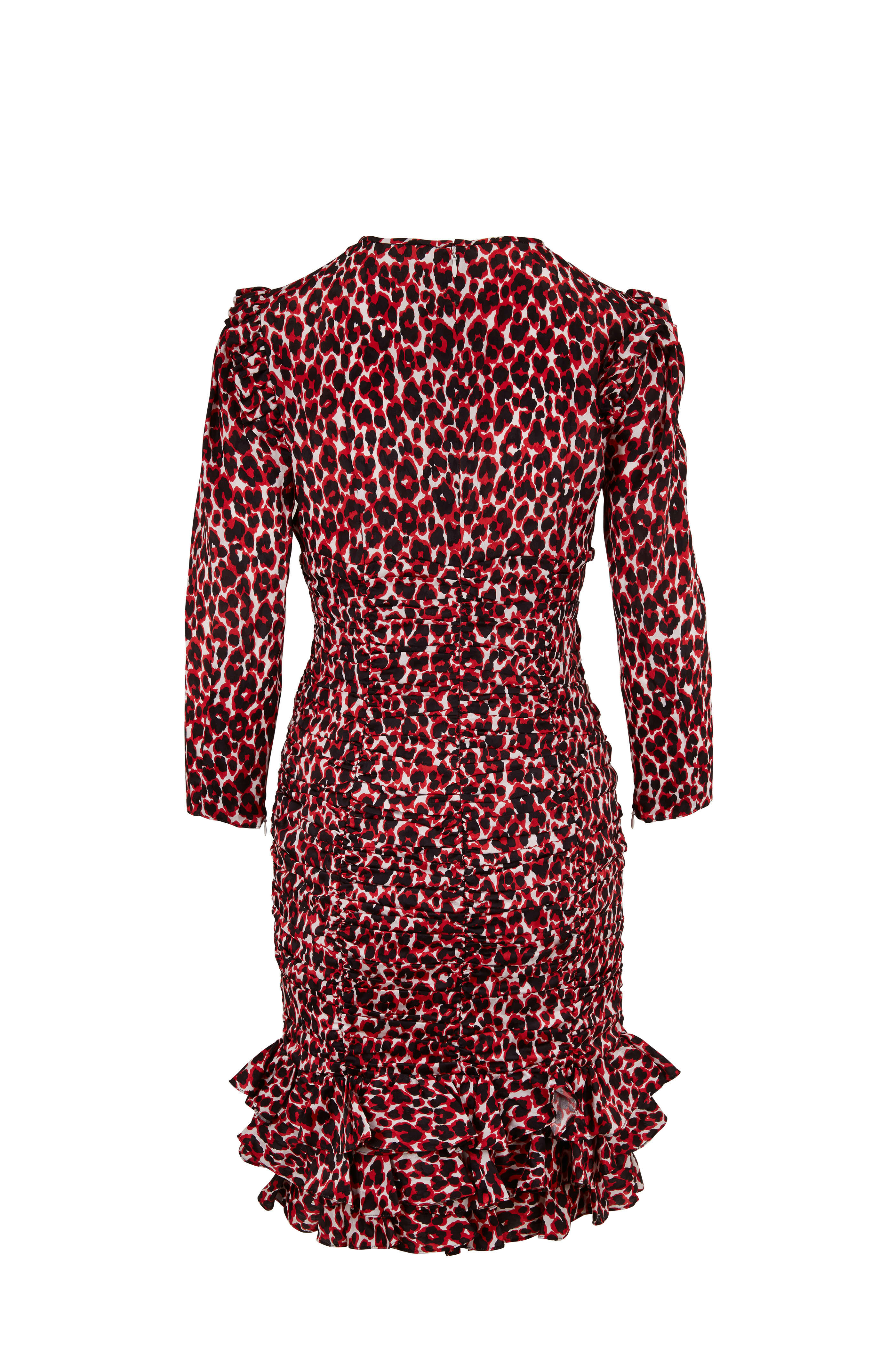Michael Kors Collection - Crimson Leopard Satin Jacquard