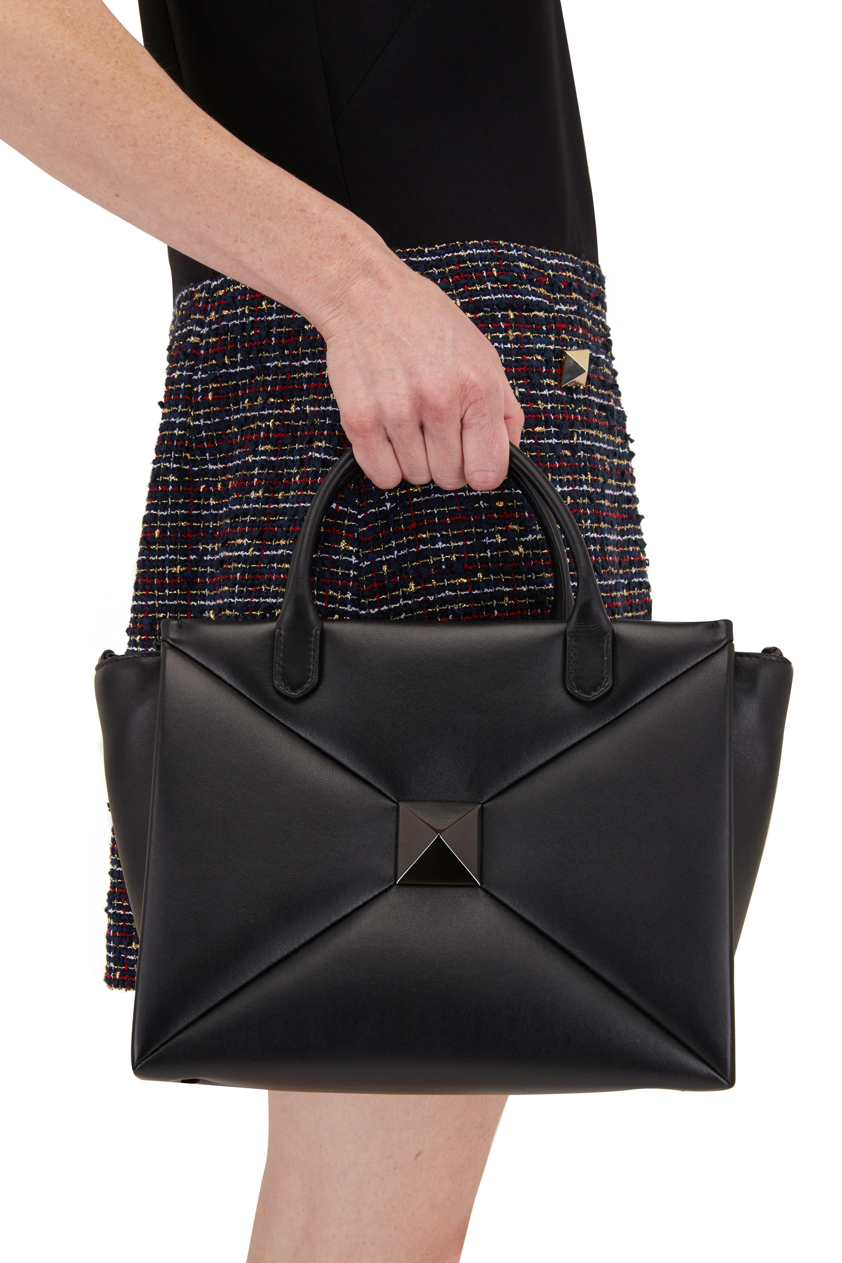 Valentino Garavani - Black Tone-on-Tone One Stud Tote