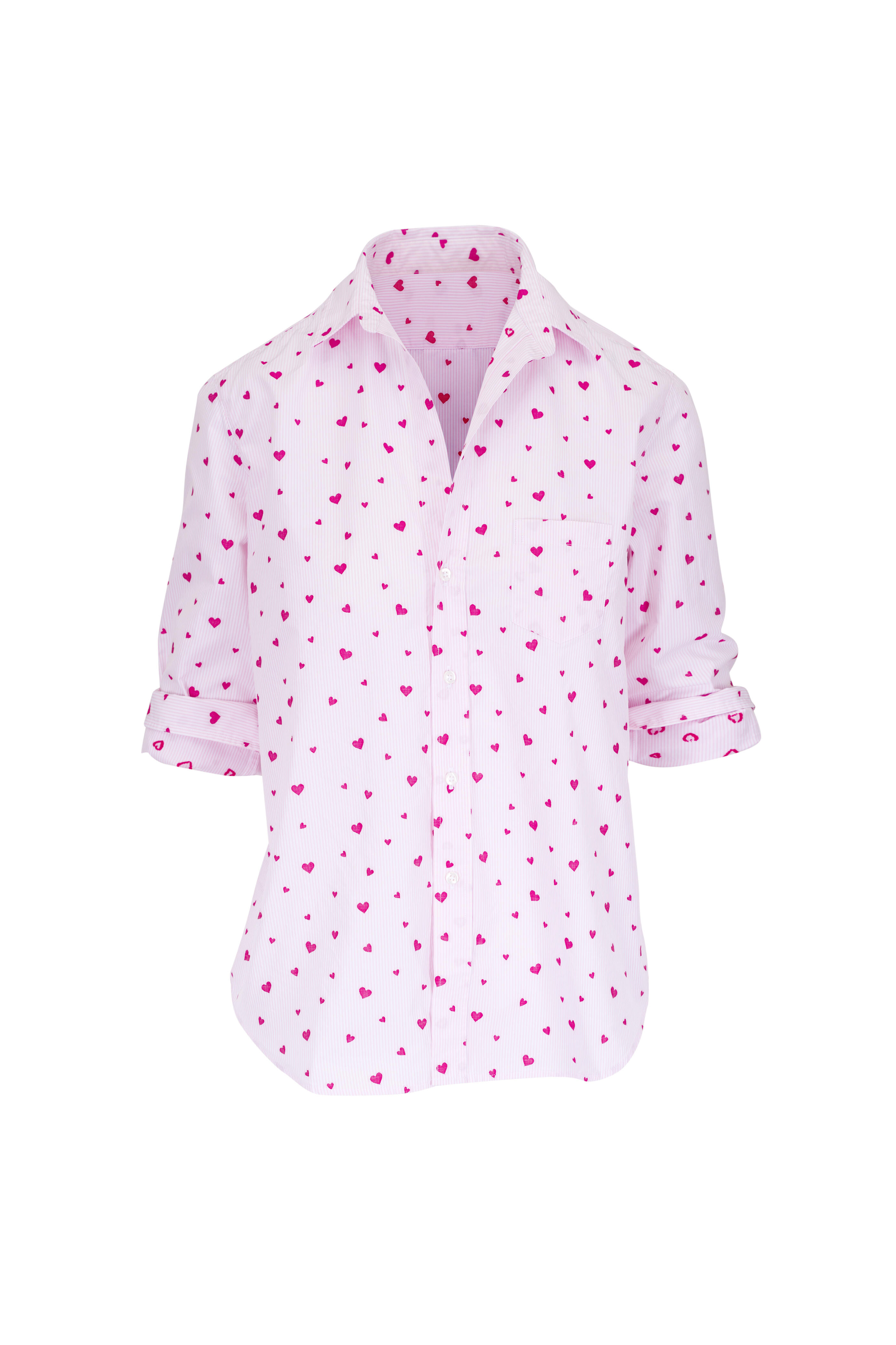 Frank & Eileen - Eileen Pink Heart Relaxed Button-Up Shirt