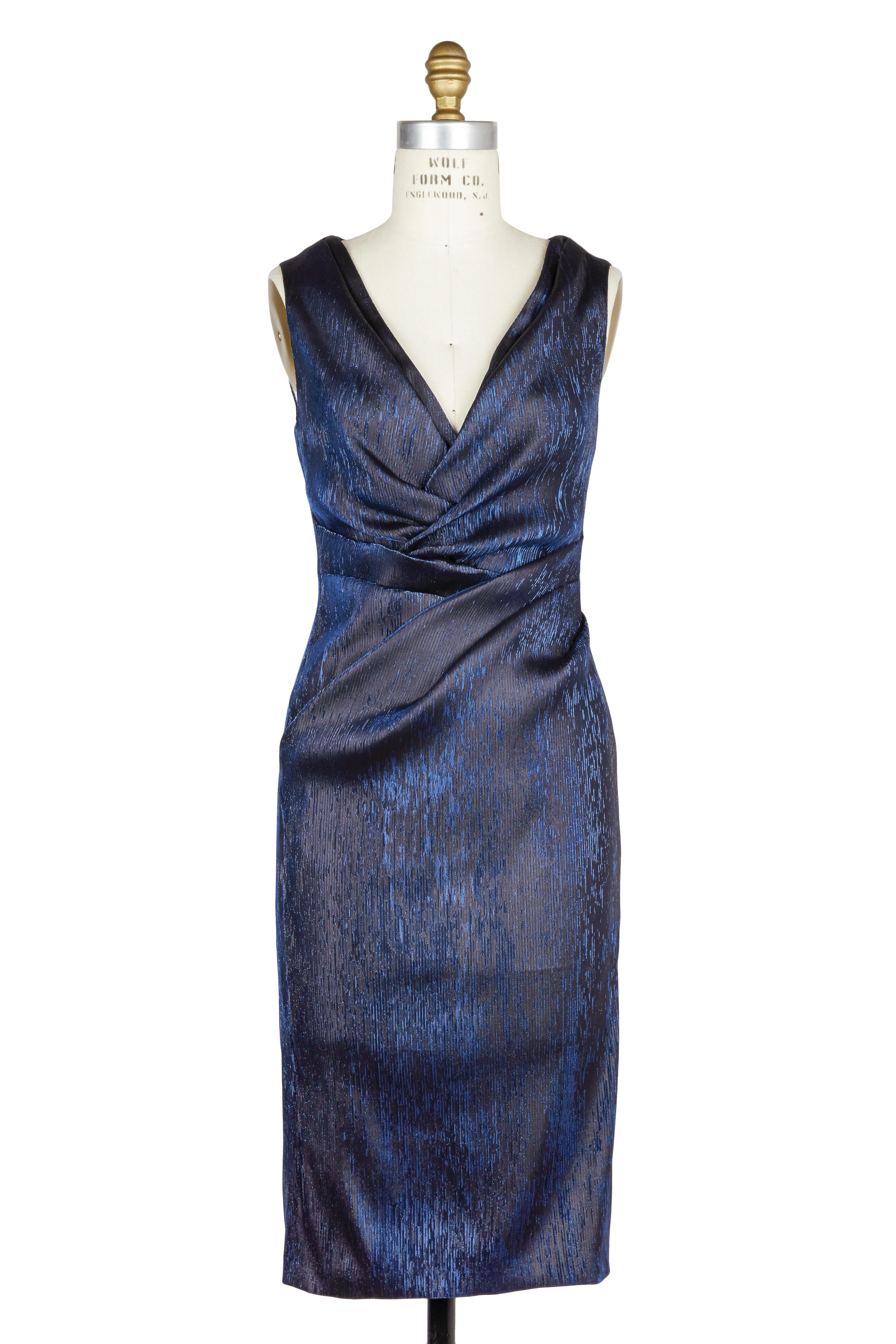 Talbot Runhof - Gobelina Navy Blue Iridescent Cocktail Dress