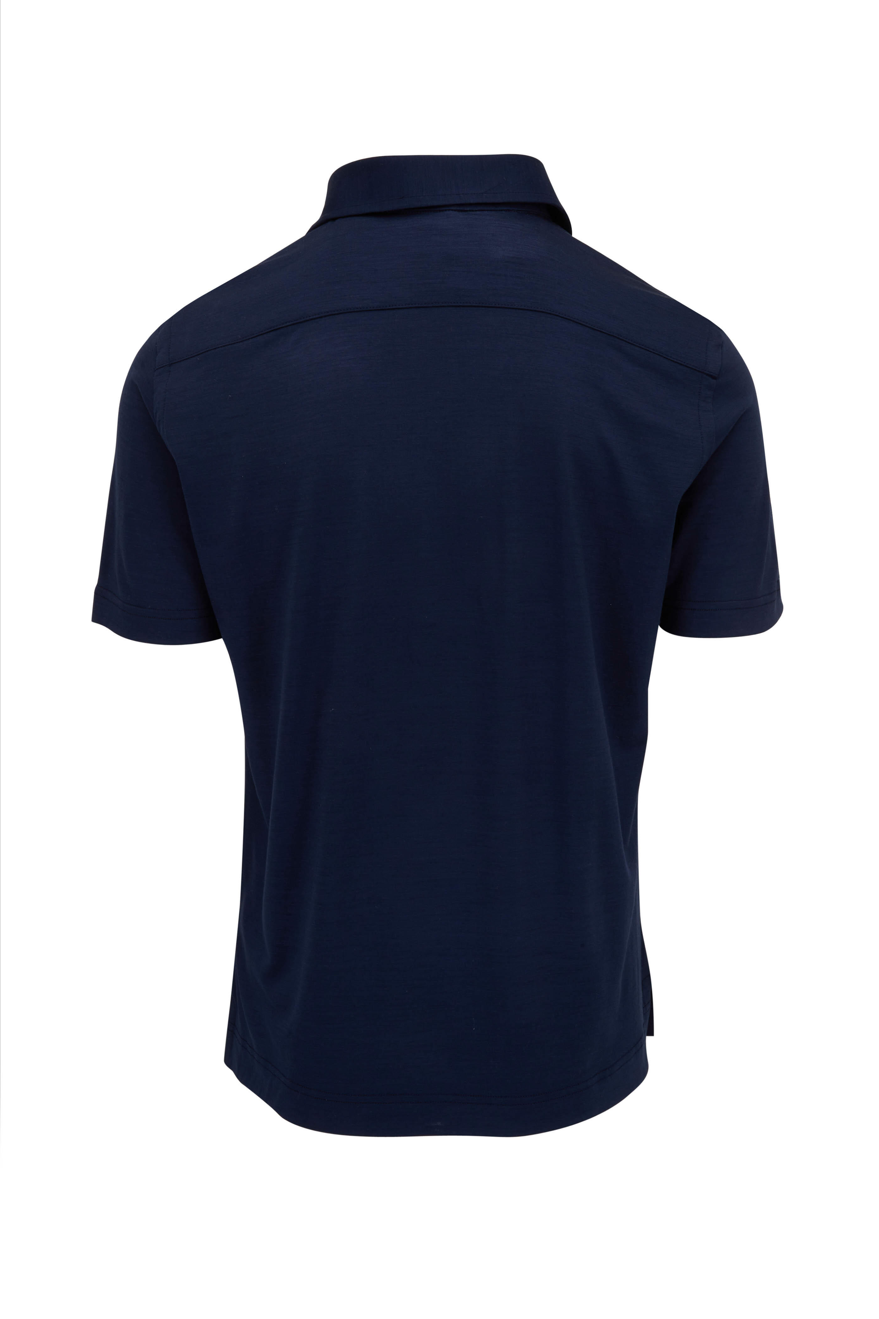 Maurizio Baldassari - Navy Blue Wool Polo | Mitchell Stores