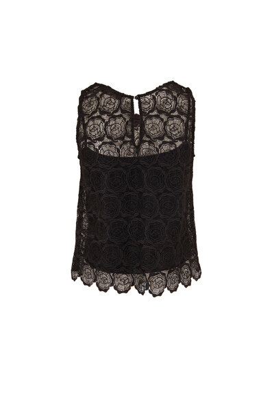 D.Exterior - Black Lace Scoop Neck Tank Top | Mitchell Stores