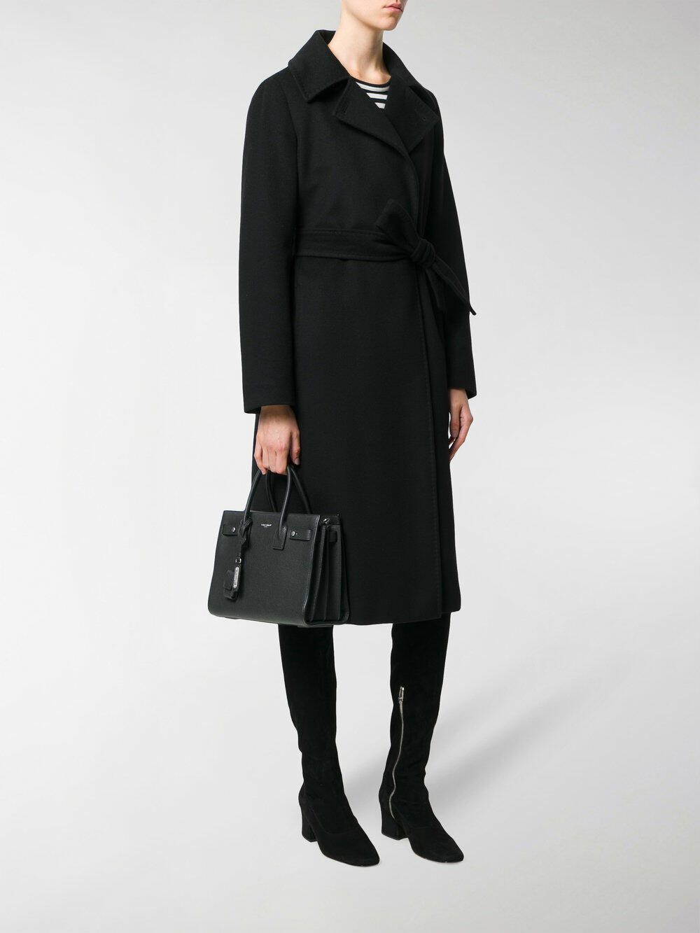 Saint Laurent - Sac De Jour Black Bonded Leather Baby Bag
