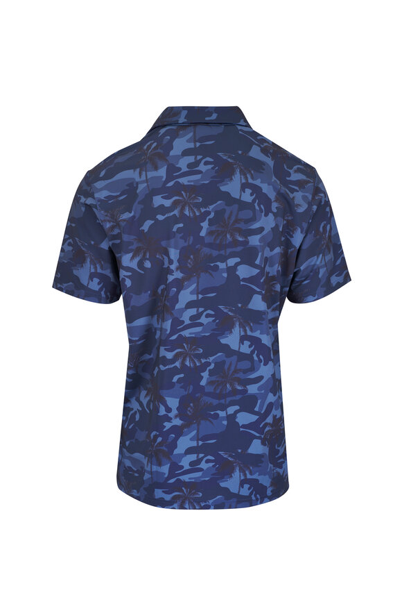 Bogner Taron Navy Blue Camo & Palm Print Polo - view 4
