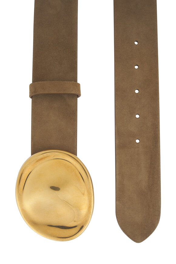 Khaite Keefe Mud Suede Belt, 35mm - view 2