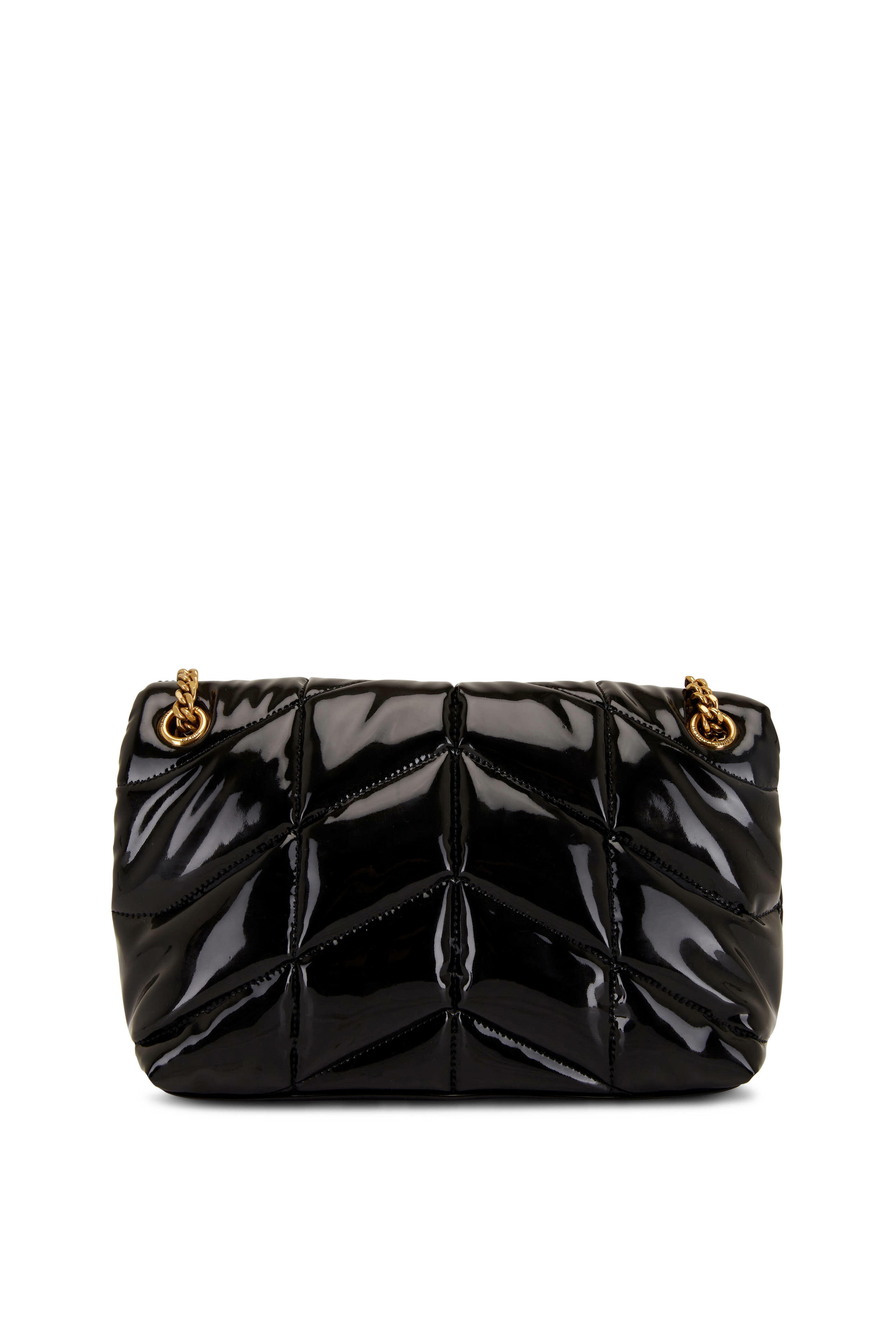 Saint Laurent - Puffer Black Quilted Vinyl Small Chain Bag