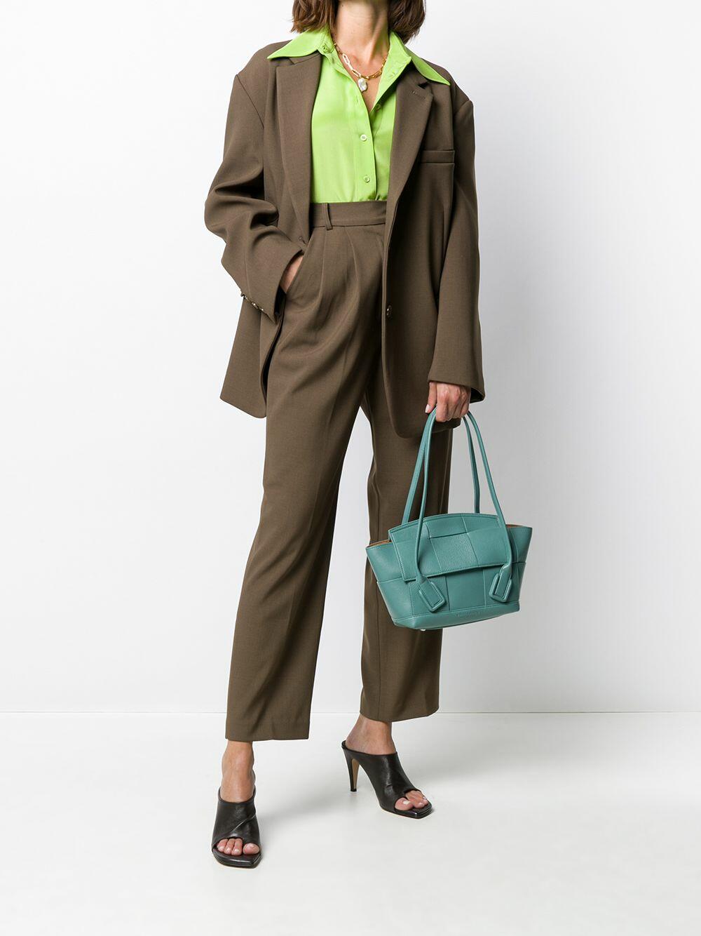 Bottega Veneta - The Acro 33 Storm Blue Woven Leather Small Bag