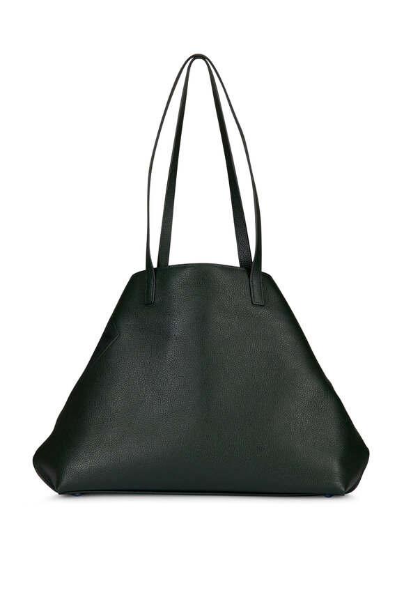 Akris Medium AI Gallus Green Leather Shoulder Tote - view 2