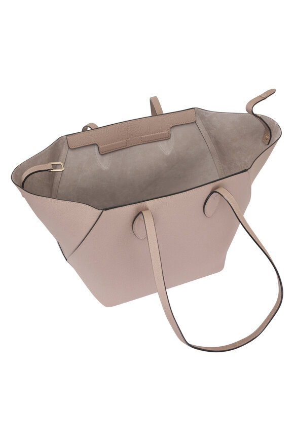 Valextra Medium Vivi Sahara Leather Tote Bag - view 5