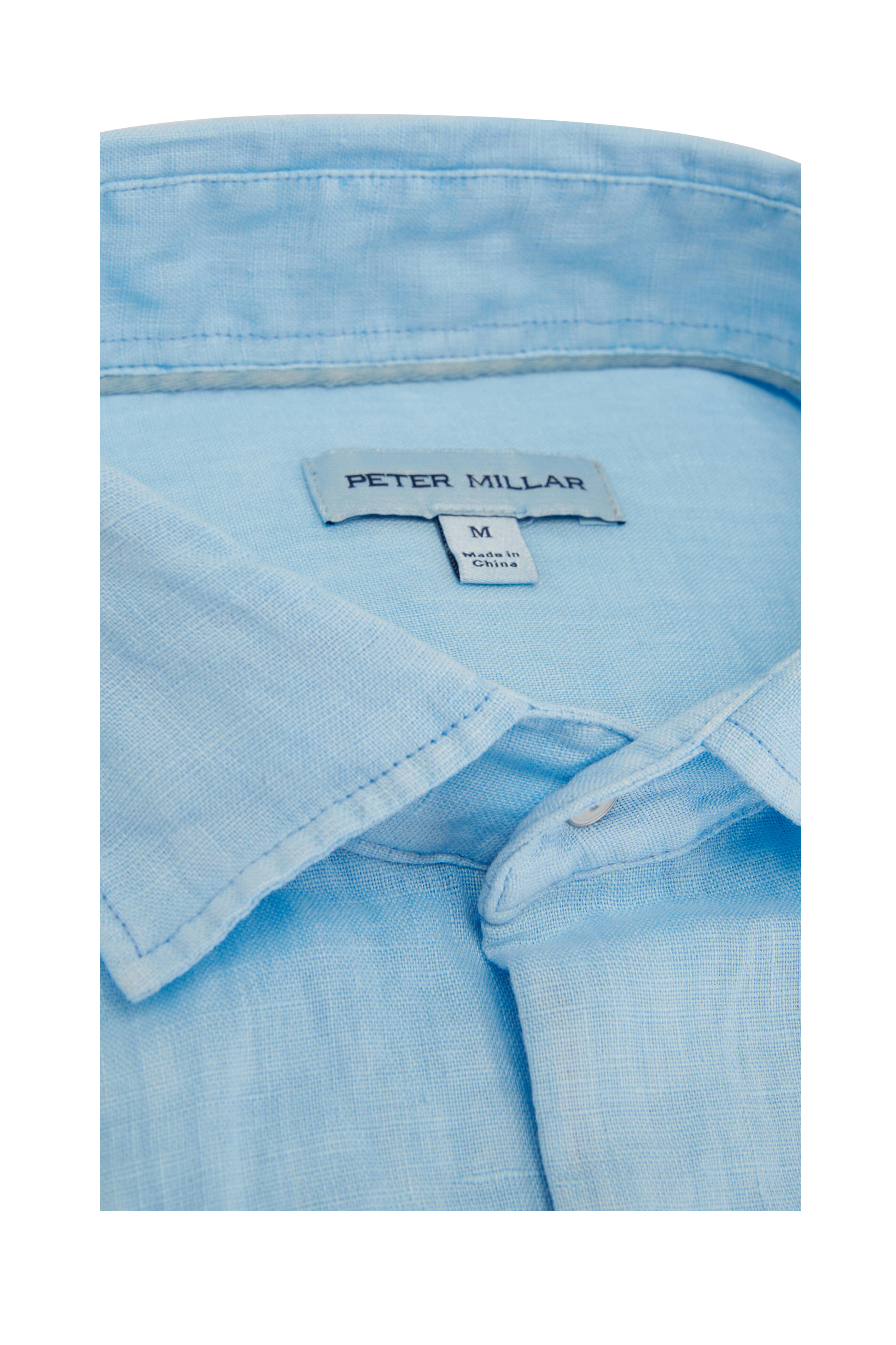 Peter Millar - Coastal Blue Sound Linen Sport Shirt - view 3