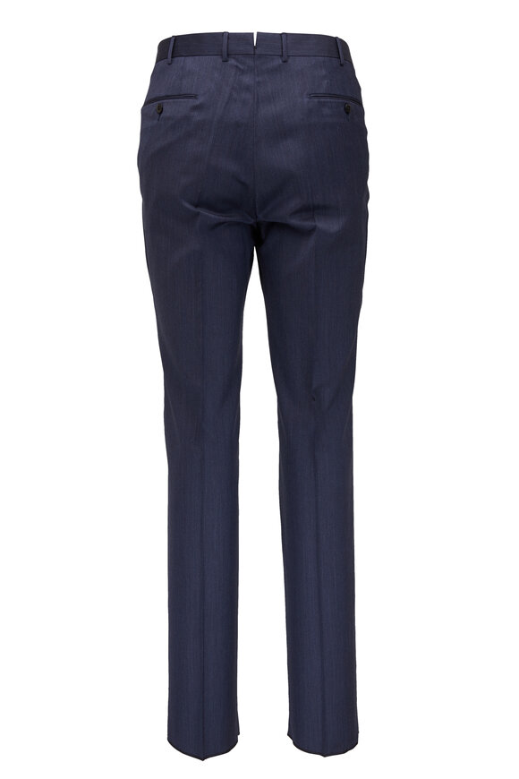 Zegna - Navy Blue Wool & Silk Pant