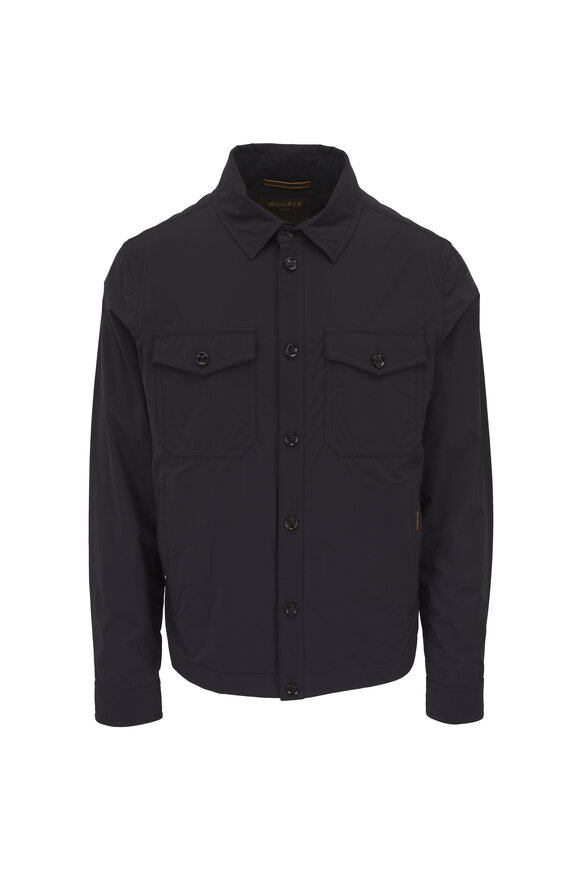 Moorer Black Button Up Overshirt